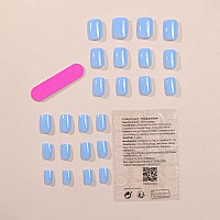 Magrace Square Press On Nails Short Fake Nails French Acrylic Full Cover 24 Pcs False Nails For Women And Girls A3