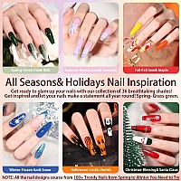 Beautpal 40 Pcs Gel Nail Polish Set All Seasons Collection 36 Colors Gel Polish 7Ml Popular Nude Pink Red Blue Glitter Nail Poli