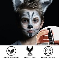 Bobisuka Light Gray Face Body Paint Water Based Grey Face Paints Sticks Cream Blendable Face Painting Kit Quick Drying Foundatio