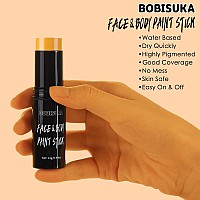 Bobisuka Yellow Face Body Paint Stick Water Based Face Painting Kit Cream Blendable Eye Black Sticks For Sports Quick Drying Fou