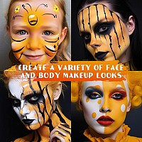 Bobisuka Yellow Face Body Paint Stick Water Based Face Painting Kit Cream Blendable Eye Black Sticks For Sports Quick Drying Fou