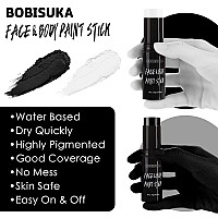 Bobisuka Black White Face Body Paint Stick Eye Black Sticks For Football Sports Water Based Face Painting Kit Quick Drying Fou