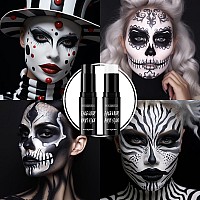 Bobisuka Black White Face Body Paint Stick Eye Black Sticks For Football Sports Water Based Face Painting Kit Quick Drying Fou