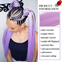 Lavender Purple Pre Stretched Braiding Hair 30 Inch Kanekalon Box Braid Hair Extensions 3 Packs Yaki Texture Pre Feathered Braid