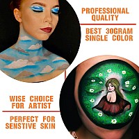 Bowitzki 30G Professional Face Paint Body Paint Water Based Face Painting Makeup Safe For Kids And Adults Split Cake Single Colo