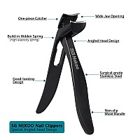 Sg Nekoo Angled Head Toenail Clippers For Seniors Thick Nails Large Antisplash Wide Jaw Opening Fingernails Cutter Trimmer Wit