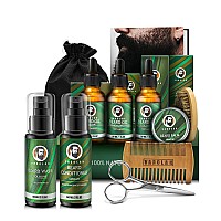 Mens Gifts For Birthday Gifts For Men Beard Care Kit With Beard Oil Balm Conditioner Wash Brush Comb Scissor Stocking Stuffer