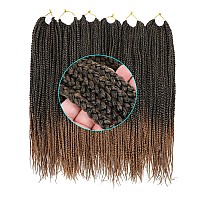 6 Packs 18 Inch 144 Strands Crochet Box Braids Crochet Hair Pre Looped Synthetic Jumpo Braiding Hair Crochet Hair For Black Wome