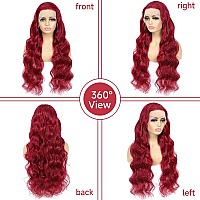 99J Burgundy Lace Front Wigs Human Hair Pre Plucked 13X4 Red Lace Front Wigs Human Hair Colored Body Wave 180 Density Hd Lace F