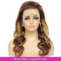 A Future Tongmei 427 Highlight Hd Lace Front Wigs Human Hair Pre Plucked 13X4 Body Wave Frontal Wig With Baby Hair 180 Density