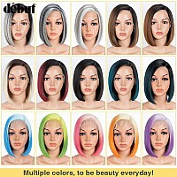 Dbut Ombre Highlight Gray Short Bob Wigs Side Part Lace Front Wig Chin Length Bob Left Side Part With Ear To Ear Lace Front Gr