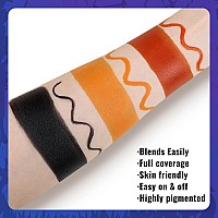 Bobisuka Black Red Orange Face Body Paint 3Pc Sponge Brush Colored Eye Black For Baseball Softball Sport Games Face Painti