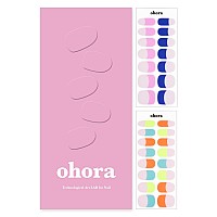 Ohora Semi Cured Gel Nail Strips N Rainbow French Nude French Works With Uvled Lamps Salonquality Long Lasting Easy T