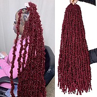 Leeven 30 Inch Burgundy Butterfly Locs Crochet Hair Goddess Crochet Butterfly Locs Hair 6 Packs Butterfly Goddess Braids Crochet