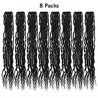 8 Packs Faux Locs Crochet Hair Curly Ends 30 Inch Soft Locs Crochet Dreads Boho Braids Crochet Faux Locs Hair For Women 30Inch