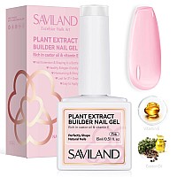 Saviland Builder Nail Gel Pink 15 Ml Builder Nail Gel In A Bottle Hard Gel Nail Strengthener Gel Nail Hardener With Castor Oil