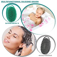 2 Pack Silicone Body Scrubber Silicone Loofah Doublesided Body Brush Silicone Shower Scrubber And Scalp Massager Shampoo Brush