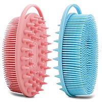 2 Pack Silicone Body Scrubber Silicone Loofah Doublesided Body Brush Silicone Shower Scrubber And Scalp Massager Shampoo Brush