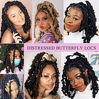 Leeven 12 Inch Brown Butterfly Locs Crochet Hair Bob Crochet Butterfly Locs Hair 6 Packs Butterfly Goddess Braids Crochet Locs P