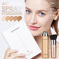 Lokfar Airbrush Foundation Spray Silky Mist Foundation Spray Makeup Set With Brush Full Coverage Foundation For Smooth Radiant