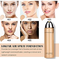 Lokfar Airbrush Foundation Spray Silky Mist Foundation Spray Makeup Set With Brush Full Coverage Foundation For Smooth Radiant