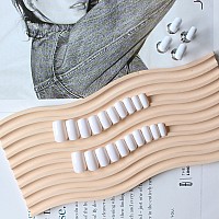 All White Press On Nails Short Medium Square Glue On Nails Set Kqueenest Solid Color Fake Nails Short Coffin Acrylic Nails Press