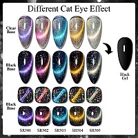 Meet Across Colorful Clouds Cat Eye Gel Nail Polish Set Soak Off Uv Led Light Manicure Nail Art Gift Kit 6 Colors With Free Magn