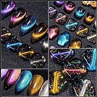 Meet Across Colorful Clouds Cat Eye Gel Nail Polish Set Soak Off Uv Led Light Manicure Nail Art Gift Kit 6 Colors With Free Magn