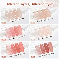 Gaoy Milky Pink Jelly Nude Gel Nail Polish Set 6 Transparent Colors Sheer White Gel Nail Kit For Salon And Nail Art Diy At Home