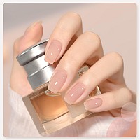 Gaoy Milky Pink Jelly Nude Gel Nail Polish Set 6 Transparent Colors Sheer White Gel Nail Kit For Salon And Nail Art Diy At Home