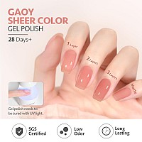 Gaoy Milky Pink Jelly Nude Gel Nail Polish Set 6 Transparent Colors Sheer White Gel Nail Kit For Salon And Nail Art Diy At Home