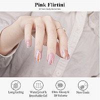 Drizzle Semi Cured Gel Nail Strips Real Nail Polish Art Stickers Uvled Light Required Glossy Glitter Solid Color Full Nail