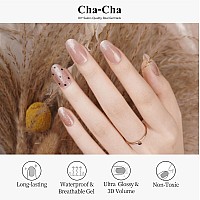 Drizzle Semi Cured Gel Nail Strips Real Nail Polish Art Stickers Uvled Light Required Glossy Glitter Solid Color Full Na