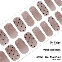 Drizzle Semi Cured Gel Nail Strips Real Nail Polish Art Stickers Uvled Light Required Glossy Glitter Solid Color Full Na