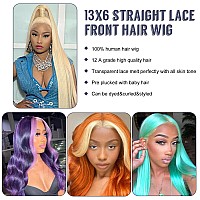 Nicele Ann 613 13X6 Lace Front Wig Human Hair Straight 613 Hd Lace Frontal Wig 13X6 200 Density Blonde Lace Front Wigs Human Hai