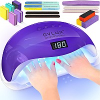 Ovlux Uv Led Nail Lamp Professional 180W Curing Light For Flawless Acrylic Gel Polish Complete Manicure Pedicure Drying So