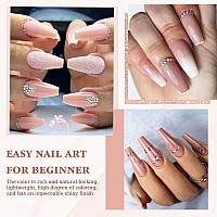 Azurebeauty Pink Dip Powder Nail Kit 6 Colors Nude Pink Skin Tone All Season Natural Dipping Powder Color Glitter Pastel Effect