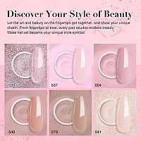 Azurebeauty Pink Dip Powder Nail Kit 6 Colors Nude Pink Skin Tone All Season Natural Dipping Powder Color Glitter Pastel Effect