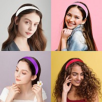 Wecoe 10Pcs Satin Hairband 13 Inch Wide Headbands For Women And Girls Non Slip Fashion Hair Accessories Diy Holiday Hair Acc