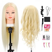 Opini Mannequin Head With Real Human Hair 80 26 Inch Hair Mannequins To Practice On Doll Heads For Hair Styling With Clamp And