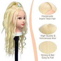 Opini Mannequin Head With Real Human Hair 80 26 Inch Hair Mannequins To Practice On Doll Heads For Hair Styling With Clamp And