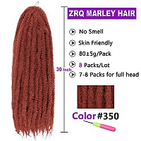 Zrq 30 Inch Marley Twist Hair 8 Packs Copper Red Marley Hair Synthetic Curly Twist Marley Hair 350 Afro Twist Marley Brainding