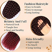 Passion Twist Hair 18 Inch Water Wave Crochet Hair 2 Packs Long Bohemian Hair Braiding Ombre Burgundy Passion Twist Crochet Ha