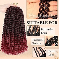 Passion Twist Hair 18 Inch Water Wave Crochet Hair 2 Packs Long Bohemian Hair Braiding Ombre Burgundy Passion Twist Crochet Ha