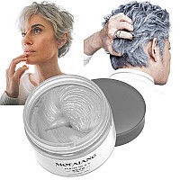 Asocrew Hair Styling Clay Temporary Sliver Gray Washable Hair Wax Dye For Halloween Cosplay Party 423 Oz