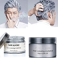 Asocrew Hair Styling Clay Temporary Sliver Gray Washable Hair Wax Dye For Halloween Cosplay Party 423 Oz