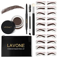 Lavone Eyebrow Stamp Stencil Kit For Eyebrows Brow Stamp Trio Kit With Waterproof Eyebrow Pencil Eyebrow Pomade 20 Eyebrow St