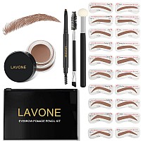 Lavone Eyebrow Stamp Stencil Kit For Eyebrows Brow Stamp Trio Kit With Waterproof Eyebrow Pencil Eyebrow Pomade 20 Eyebrow St