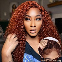 Nadula Put On And Go Glueless Reddish Brown Glueless Curly Wig 6X475 Pre Cut Lace Human Hair Wig Red Brown Hd Lace Closure Colo