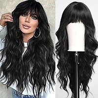 Haircube Black Wig Long Curly Wig With Bangs Natural Appearance Heatresistant Synthetic Wig Suitable For Fashionable Women